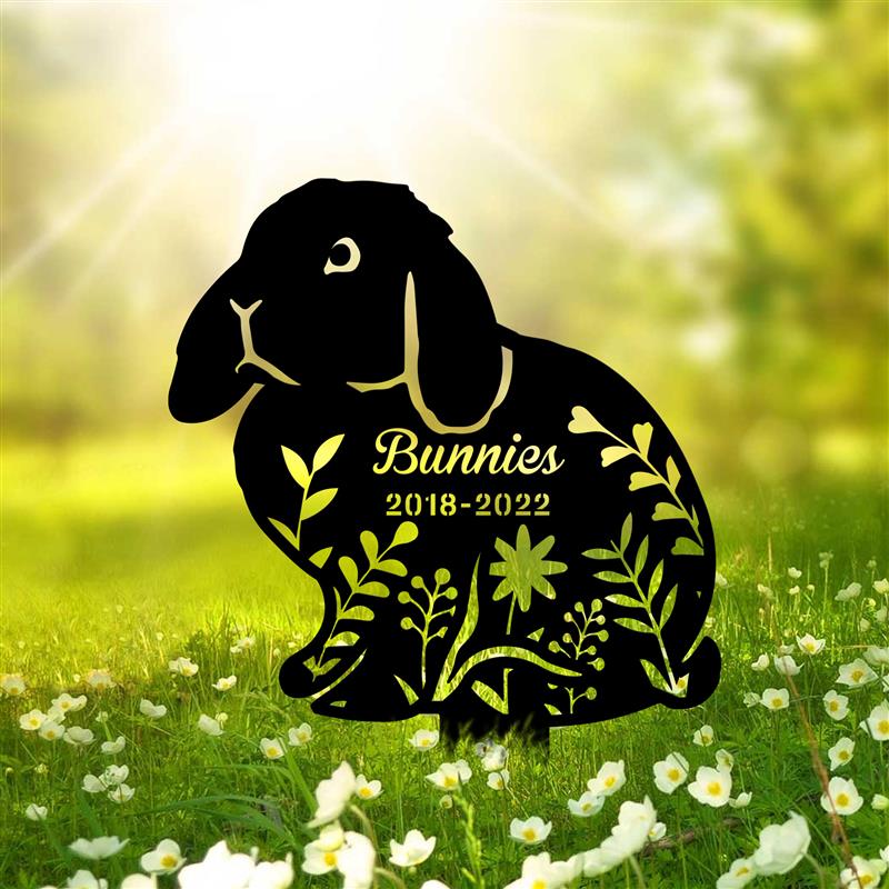 Custom Lop Rabbit Memorial Metal Stake