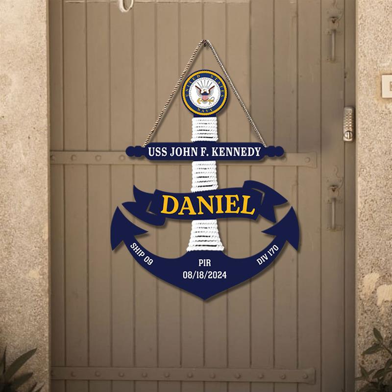 Custom Navy Anchor Wood Sign