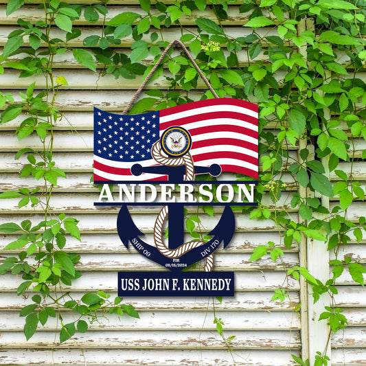 Custom Navy Anchor Wood Sign