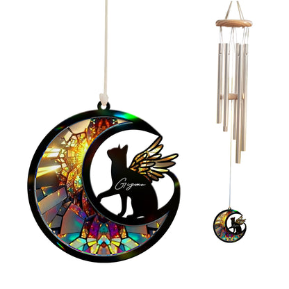 Custom Cat with Wings Suncatcher Wind Chime