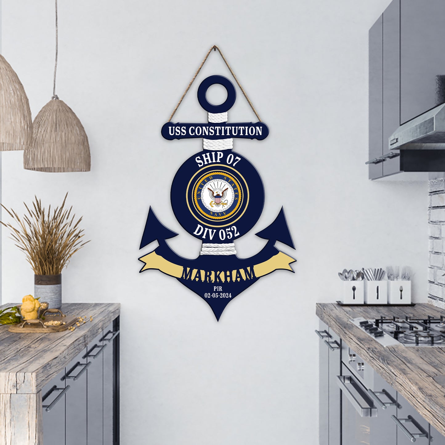 Custom Navy Anchor Wood Sign