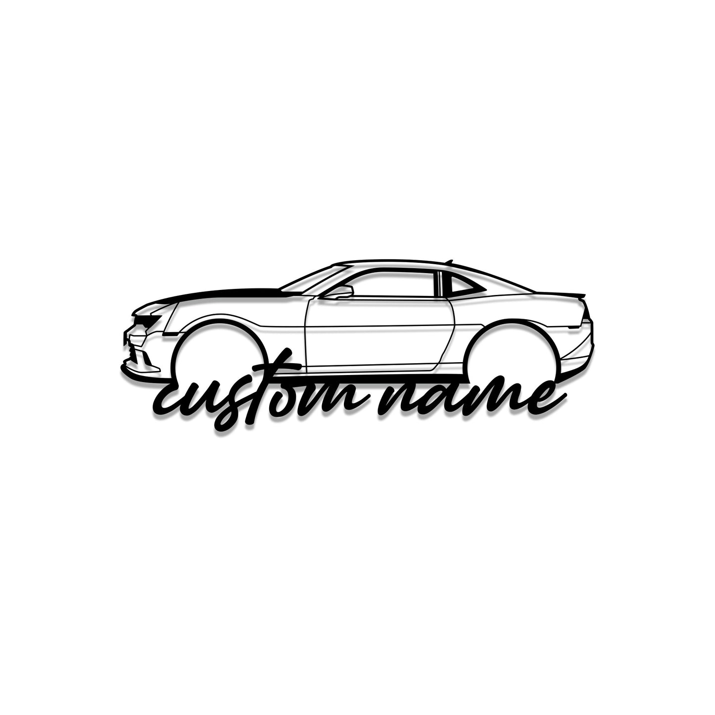 Custom Name Car Silhouette Metal Sign with Light