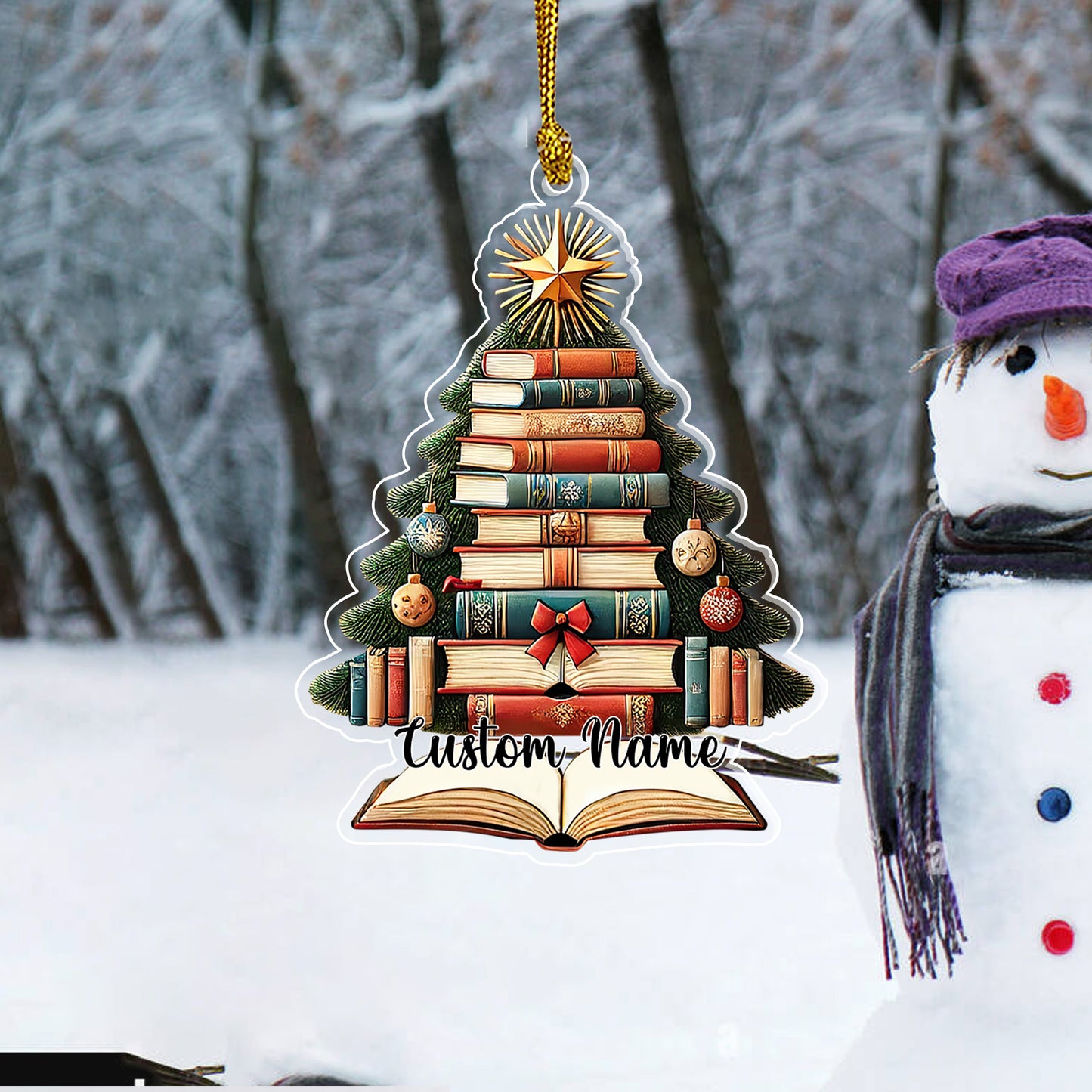 Custom Book Christmas Ornament