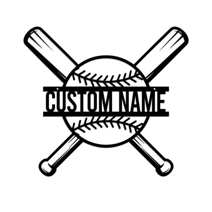 Custom Baseball Bat Metal Sign with LED Lights