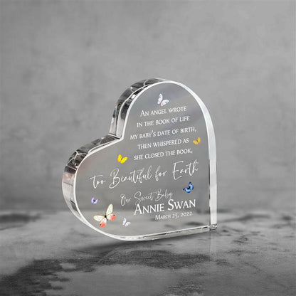 Custom Baby Memorial Acrylic Heart Plaque