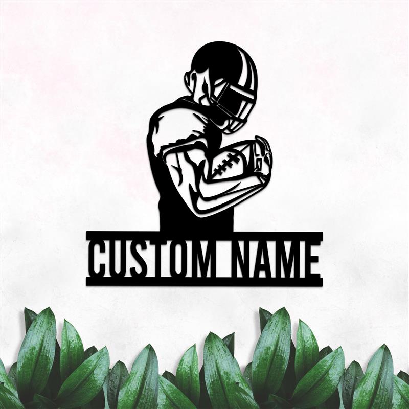 Custom American Football Metal Sign with LED Light
