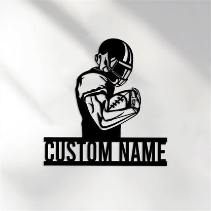 Custom American Football Metal Sign with LED Light