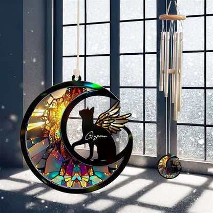 Custom Cat with Wings Suncatcher Wind Chime