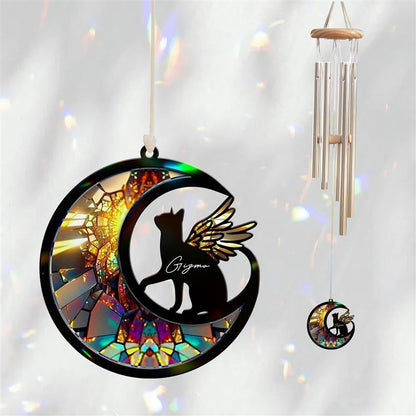 Custom Cat with Wings Suncatcher Wind Chime