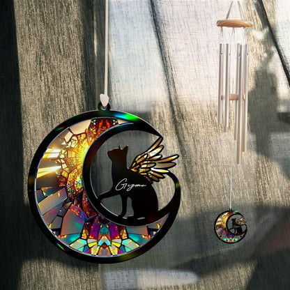 Custom Cat with Wings Suncatcher Wind Chime