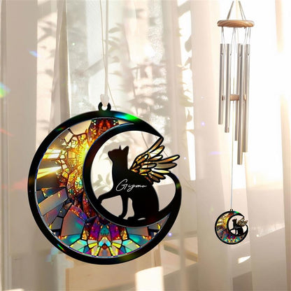 Custom Cat with Wings Suncatcher Wind Chime