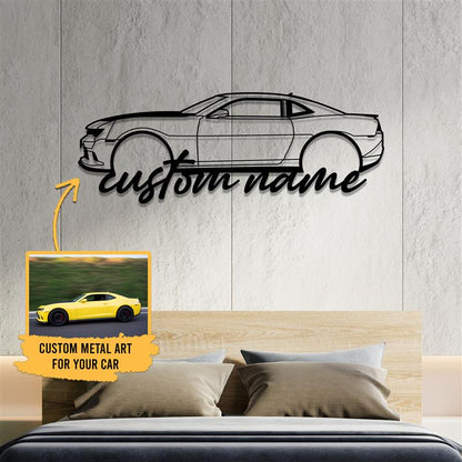 Custom Name Car Silhouette Metal Sign with Light