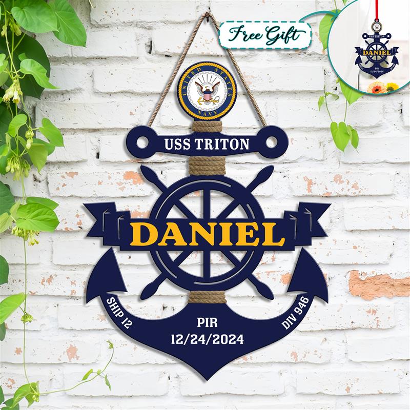 Custom Navy Anchor Wood Sign