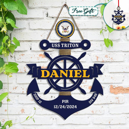 Custom Navy Anchor Wood Sign