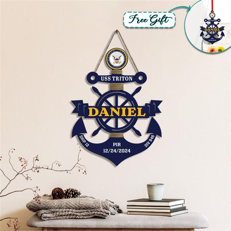 Custom Navy Anchor Wood Sign