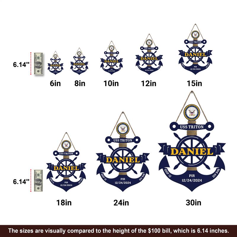 Custom Navy Anchor Wood Sign