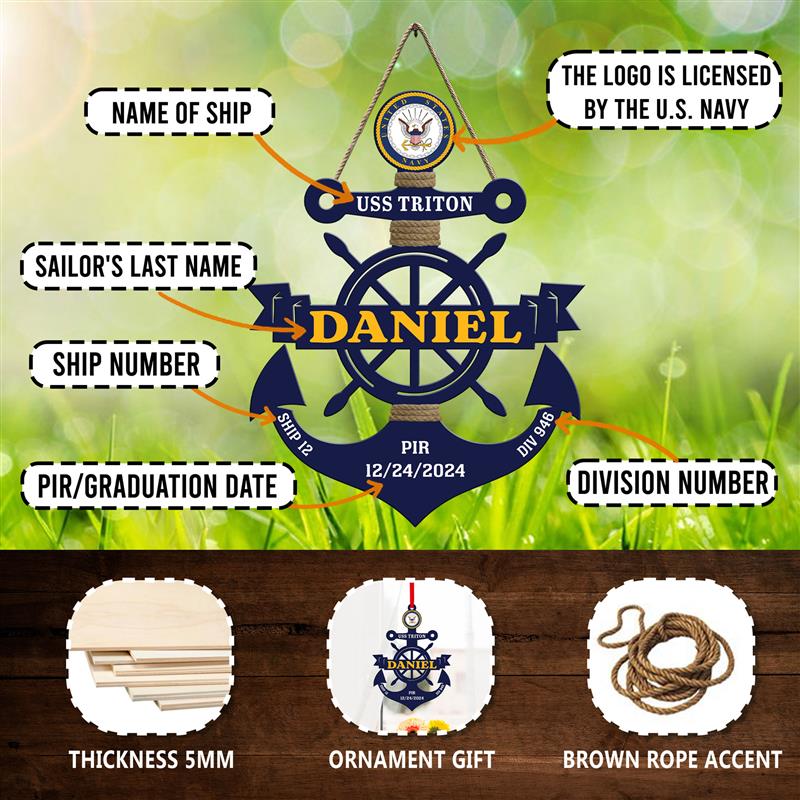 Custom Navy Anchor Wood Sign