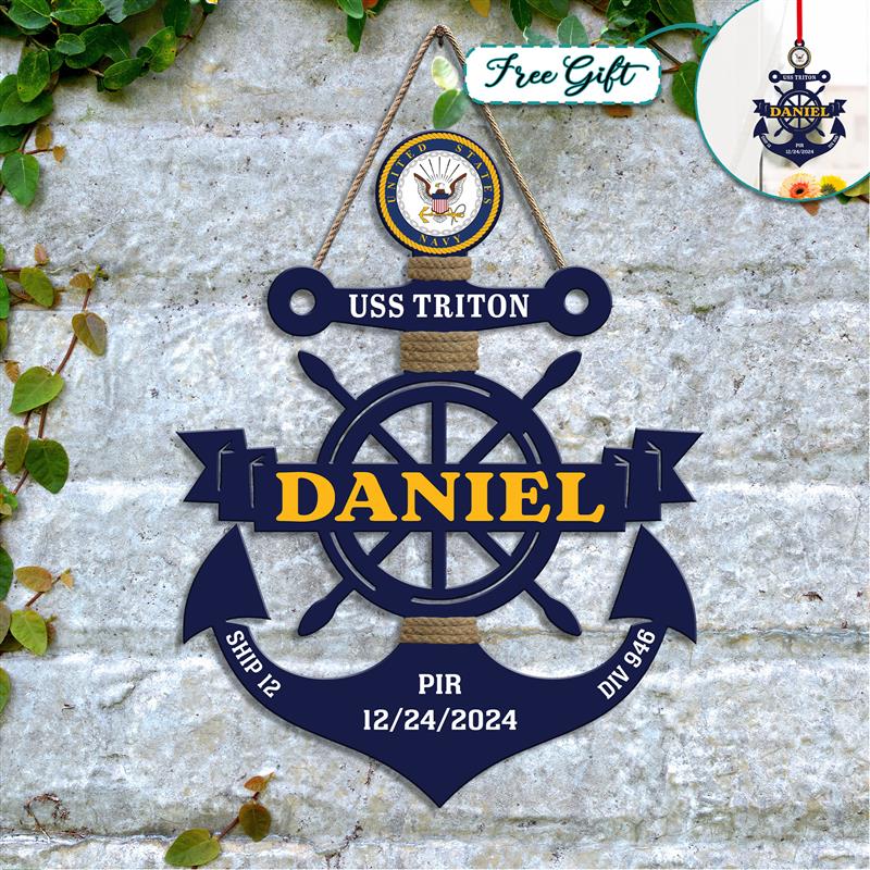 Custom Navy Anchor Wood Sign