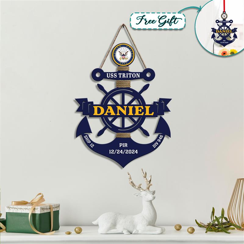 Custom Navy Anchor Wood Sign