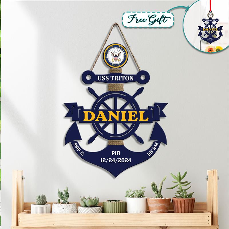 Custom Navy Anchor Wood Sign