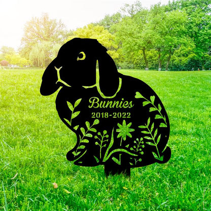 Custom Lop Rabbit Memorial Metal Stake
