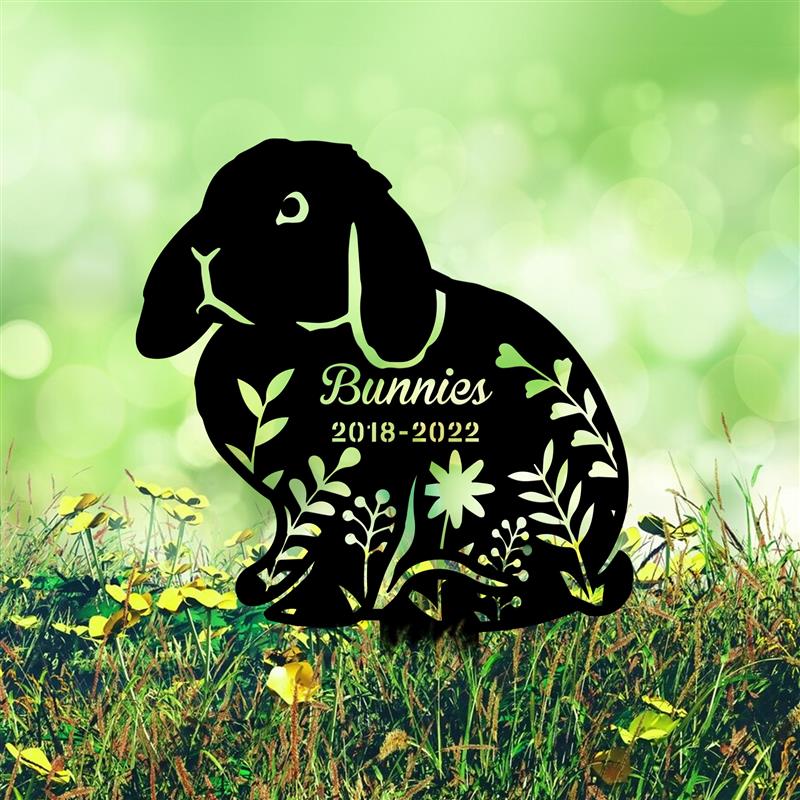 Custom Lop Rabbit Memorial Metal Stake