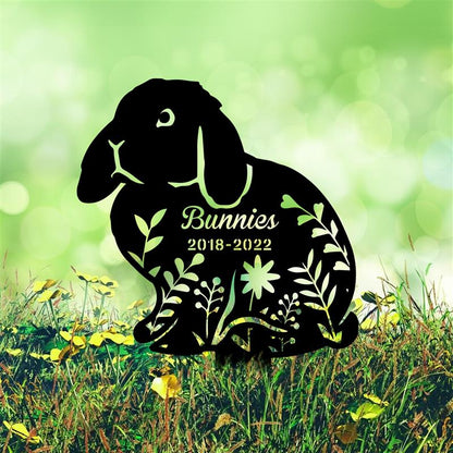 Custom Lop Rabbit Memorial Metal Stake