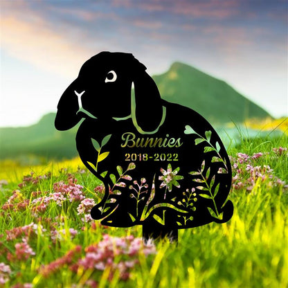 Custom Lop Rabbit Memorial Metal Stake