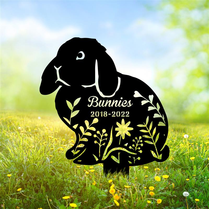 Custom Lop Rabbit Memorial Metal Stake