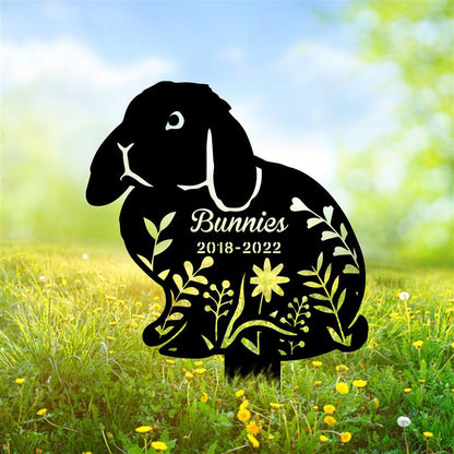 Custom Lop Rabbit Memorial Metal Stake