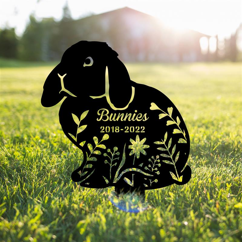 Custom Lop Rabbit Memorial Metal Stake