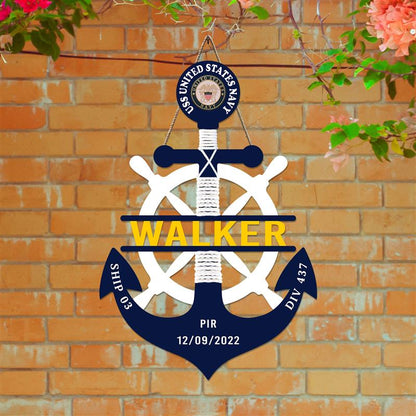 Custom Navy Anchor Wood Sign
