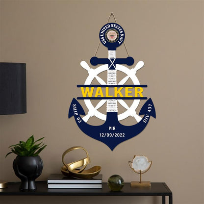 Custom Navy Anchor Wood Sign