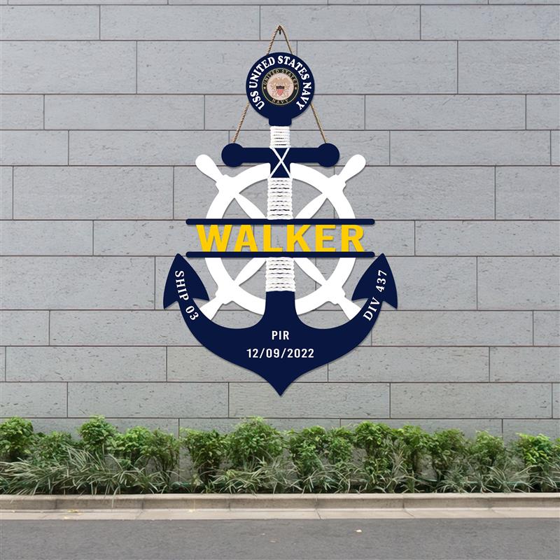 Custom Navy Anchor Wood Sign