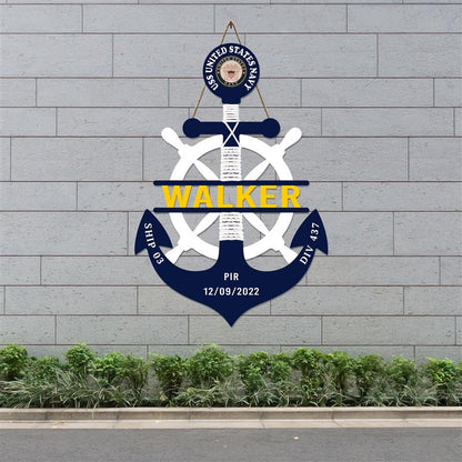 Custom Navy Anchor Wood Sign