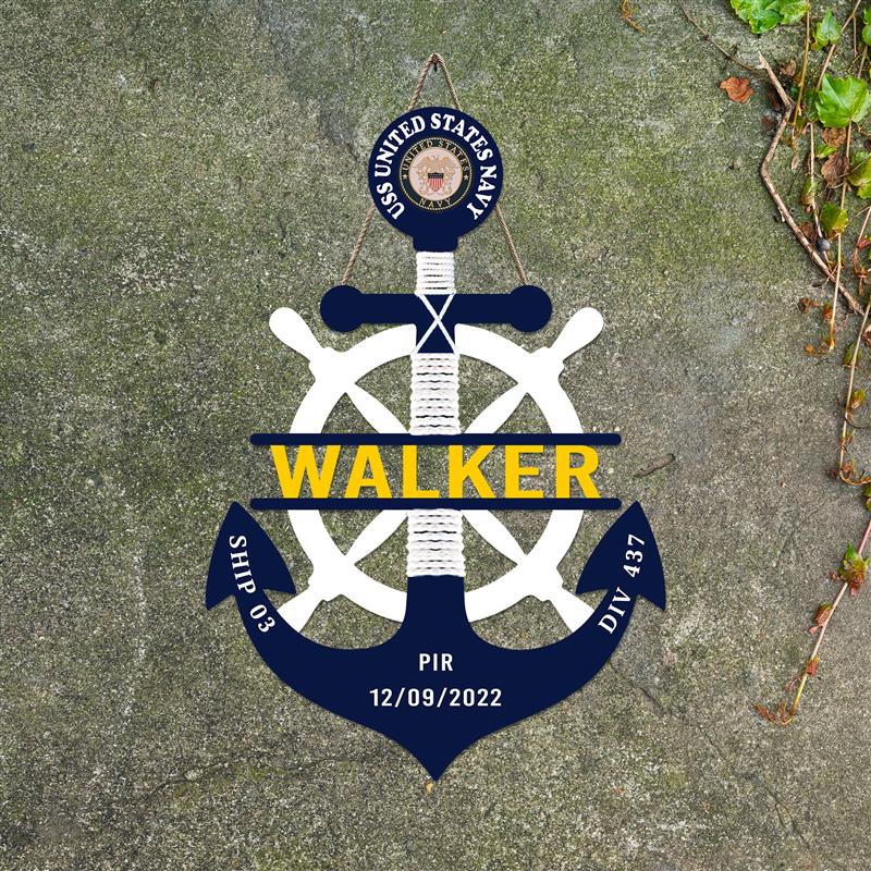 Custom Navy Anchor Wood Sign