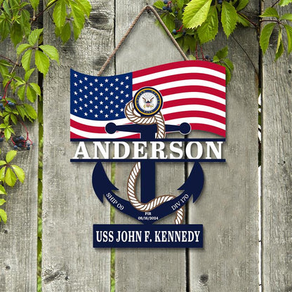 Custom Navy Anchor Wood Sign