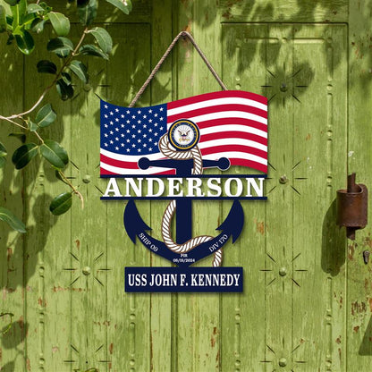 Custom Navy Anchor Wood Sign