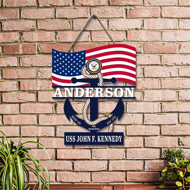 Custom Navy Anchor Wood Sign