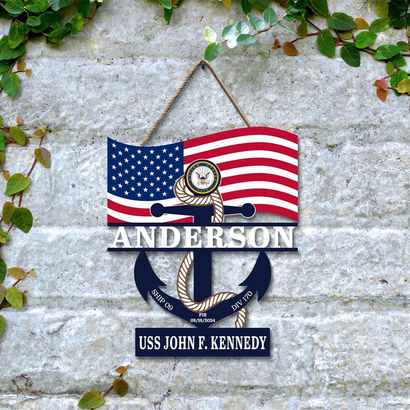 Custom Navy Anchor Wood Sign