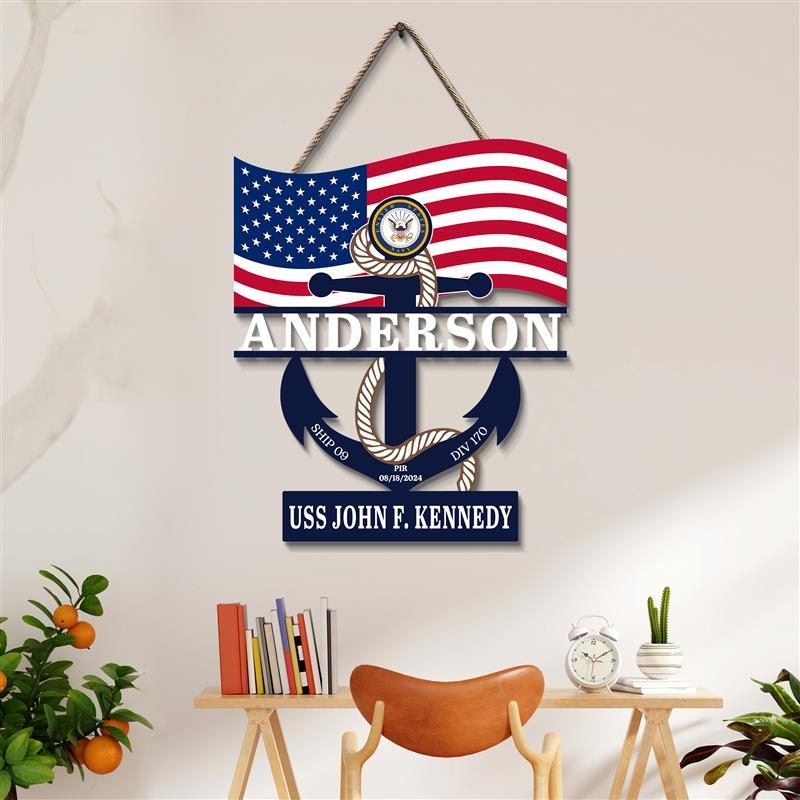 Custom Navy Anchor Wood Sign