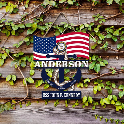 Custom Navy Anchor Wood Sign