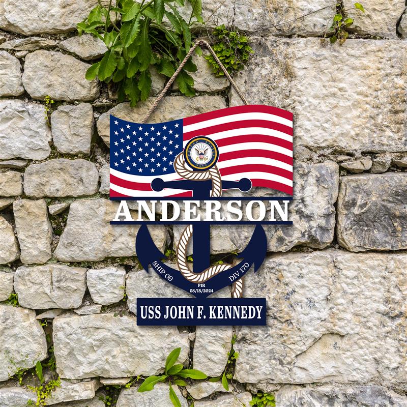 Custom Navy Anchor Wood Sign