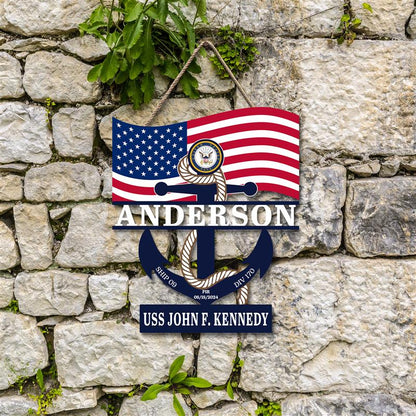 Custom Navy Anchor Wood Sign