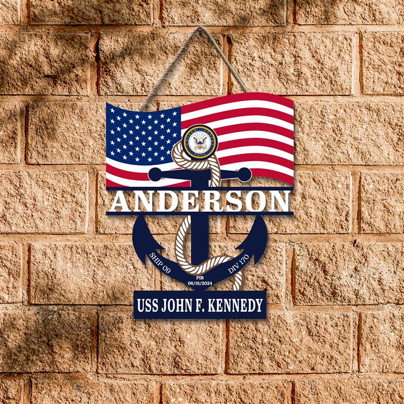 Custom Navy Anchor Wood Sign