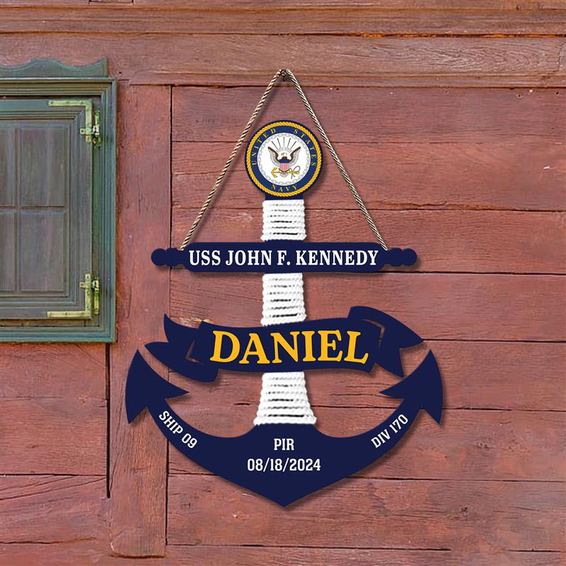 Custom Navy Anchor Wood Sign