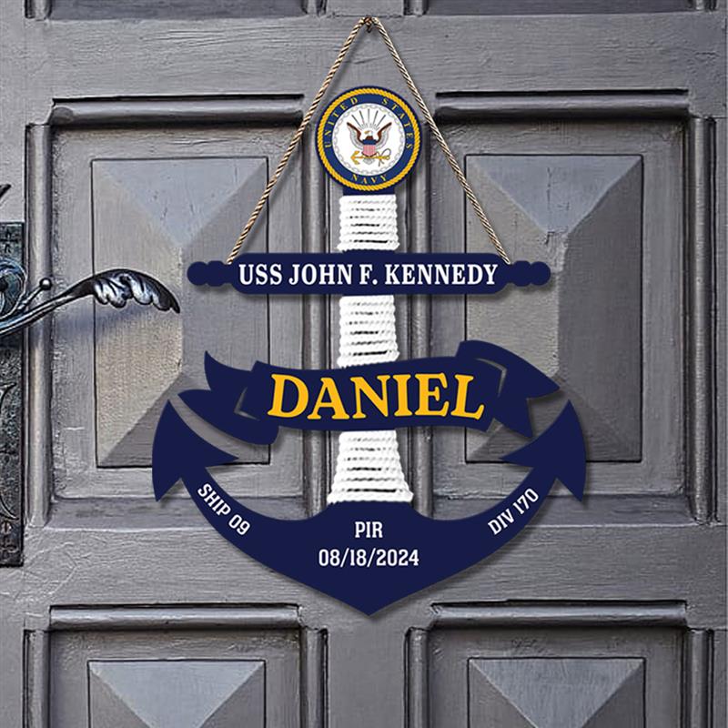 Custom Navy Anchor Wood Sign