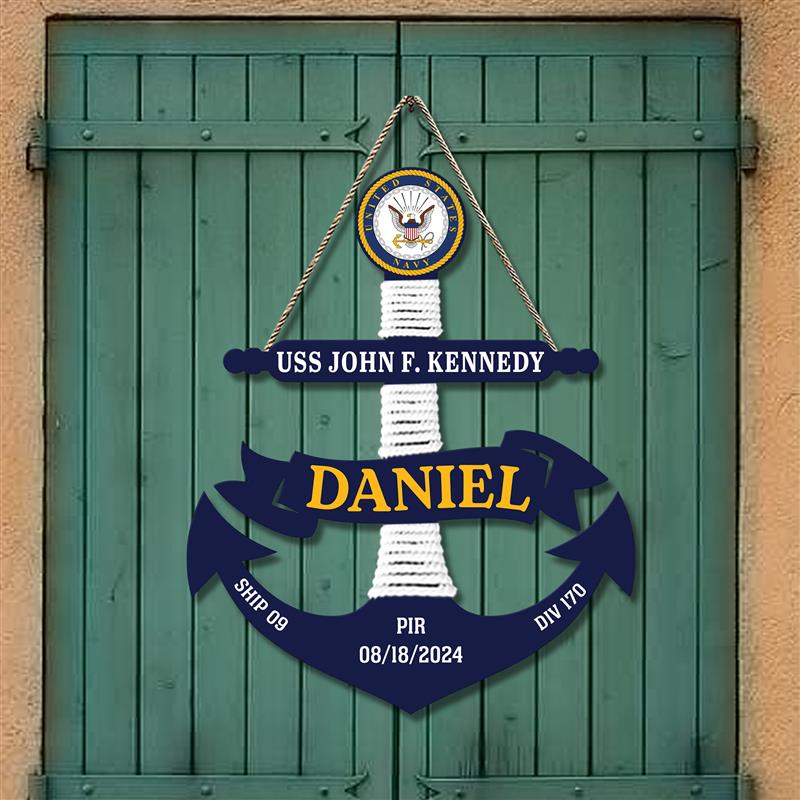 Custom Navy Anchor Wood Sign