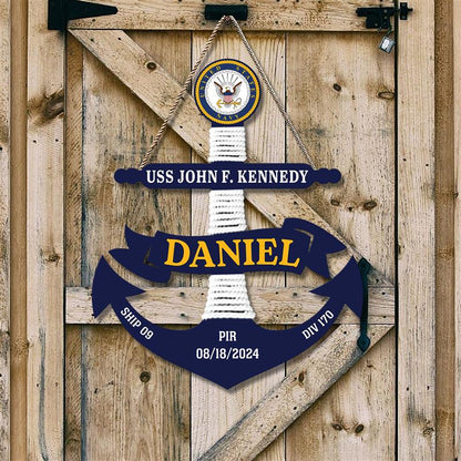 Custom Navy Anchor Wood Sign