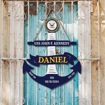 Custom Navy Anchor Wood Sign